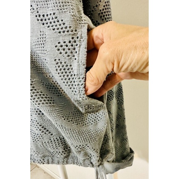 Soft Surroundings Women Size M Blue Mist Eyelet Tasseled Tunic Top Boho - Picture 6 of 12